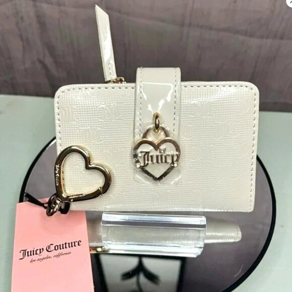 Juicy Couture Cream Wallet w/ Elegant Gold Charms - Picture 1 of 6